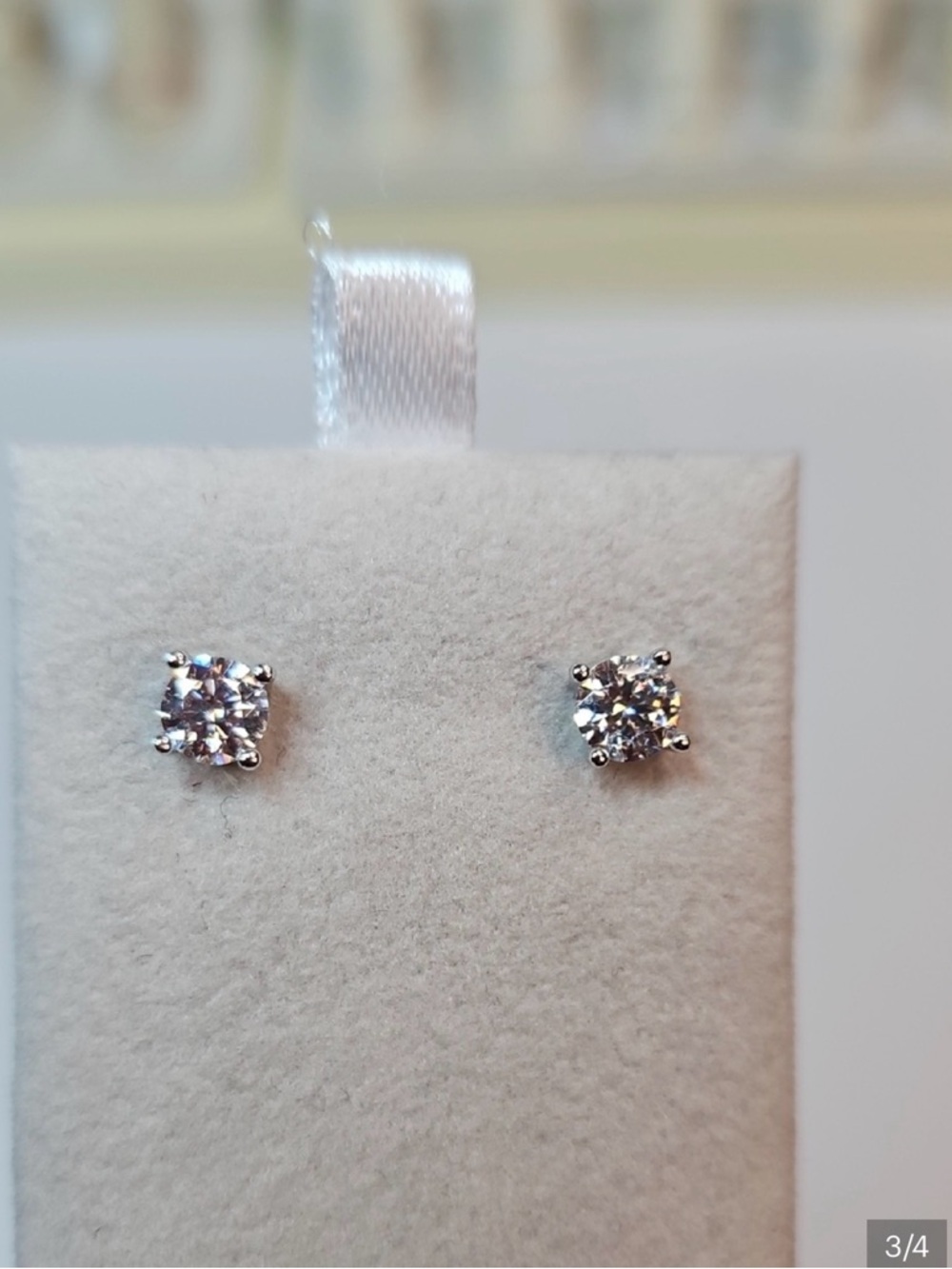 .5ct x 2 Moissanite Studs 4 Prong